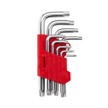 Набор ключей torx "звёздочка" INTERTOOL 9шт, короткие, Т10-Т50, CrV (32485)