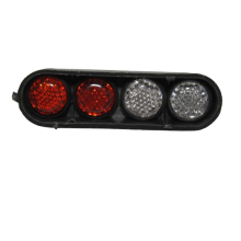Болт номерного знака со светоотражателем,  красный+белый ELEGANT М 4 х 15 х 1.25, к-кт 4шт (35852)