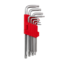 Набор ключей torx "звёздочка" INTERTOOL 9шт, длинные, Т10-Т50, CrV (41700)