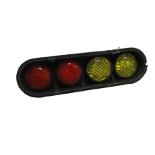 Болт номерного знака со светоотражателем,  красный+жёлтый ELEGANT М 4 х 15 х 1.25, к-кт 4шт (43266)