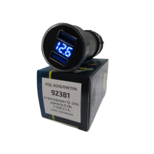 Вольтметр в прикуриватель EuroSport 2 USB 12-24V DVM-28 AS-B (64202)