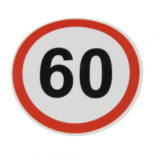Знак наклейка ограничение скорости "60" круглая d 130 мм ПАКПРИНТ (39767)