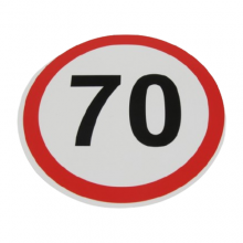 Знак наклейка ограничение скорости "70" круглая d 130 мм ПАКПРИНТ (39768)