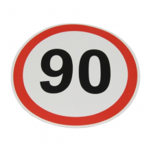 Знак наклейка ограничение скорости "90" круглая d 130 мм ПАКПРИНТ (39770)