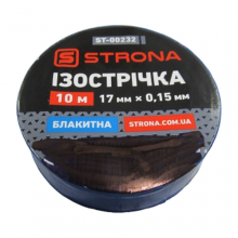 Изолента синяя 10м ПВХ 0.15х17мм STRONA (64305)