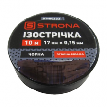 Изолента чёрная 10м ПВХ 0.15х17мм STRONA (64306)