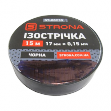 Изолента чёрная 15м ПВХ 0.15х17мм STRONA (64308)