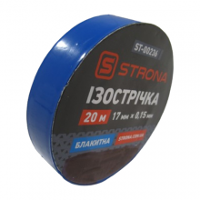 Изолента синяя 20м ПВХ 0.15х17мм STRONA (64309)