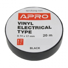 Изолента чёрная 20м ПВХ 0.14х17мм APRO (28848)