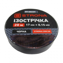 Изолента чёрная 20м ПВХ 0.15х17мм STRONA (64310)